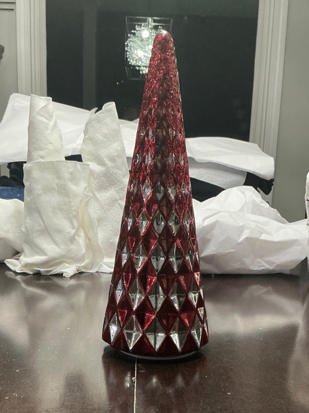 Decorative Red Glass Holiday Tree - Brand: Valerie Parr Hill